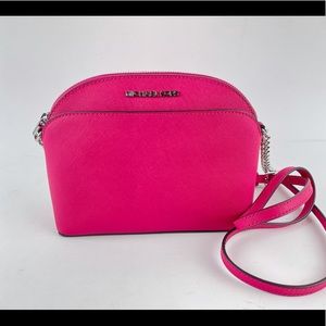 MICHAEL KORS EMMY Leather Messenger Crossbody Pink